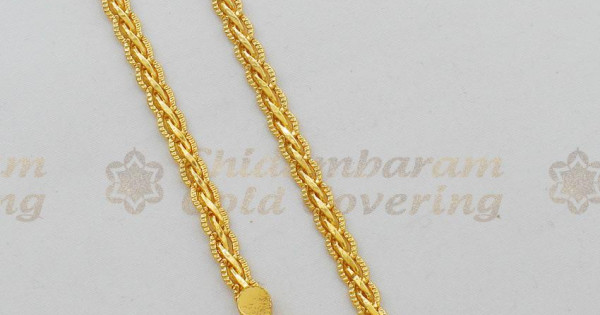 11 Inch One Gram Gold Light Weight Anklet Collections For Daily ...