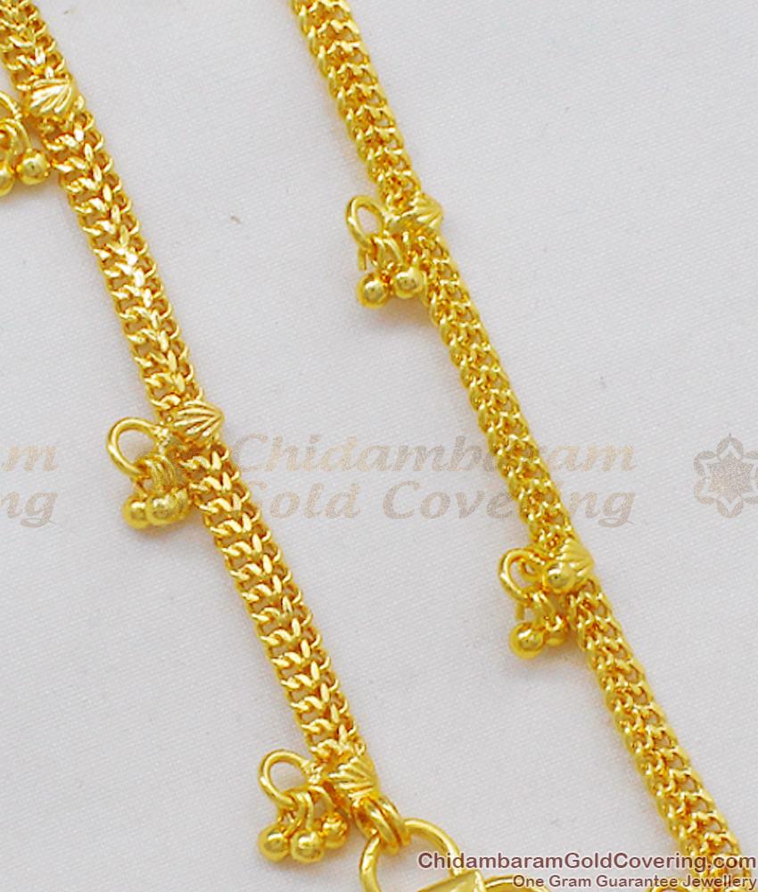 10.5 Inch Anklet One Gram Gold Pattern Kolusu Designs for Daily Use ANKL1038