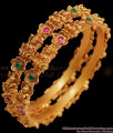 BR1421-2.4 Size Premium Antique Finish Nagas Collections Temple Jewelry Bangles