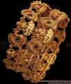 BR1615-2.6 Premium Antique Bangles Divine Lakshmi Design Ruby Emerald Stone