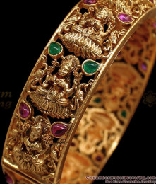 BR1616-2.10 Premium Antique Lakshmi Bangles Single Screw Type Kada Bridal Wear BR1616-2.10 Premium Antique Lakshmi Bangles Single Screw Type Kada Bridal Wear