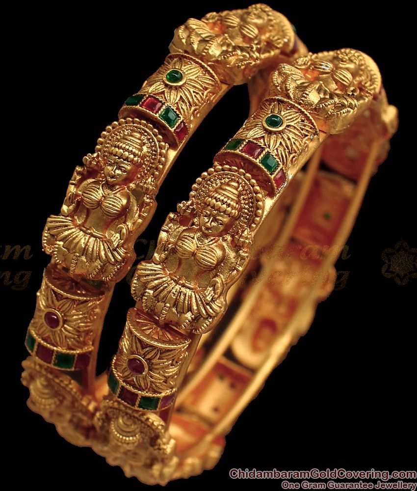 BR1617-2.10 Premium Nagas Lakshmi Bangles Temple Jewelry Bridal Wear