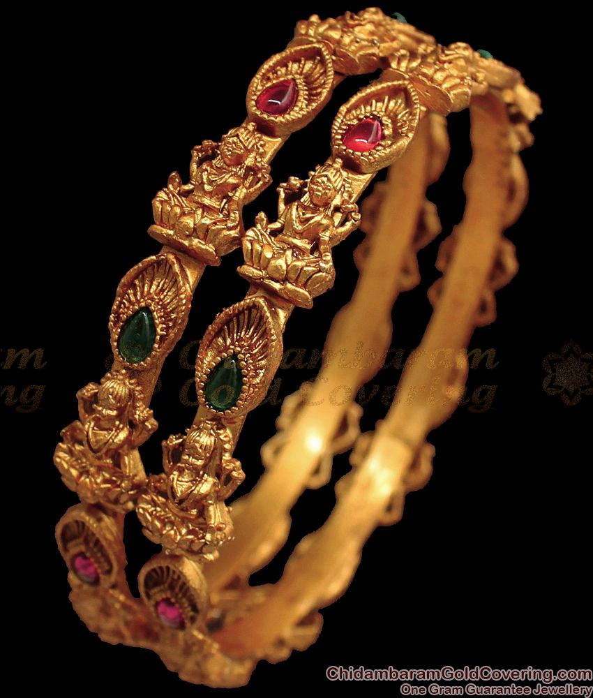 BR1618-2.6 Size Premium Antique Nagas Collections Temple Jewelry Bangles