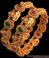 BR1686-2.6 Premium Nagas Antique Bangles Collection With Kemp Stone