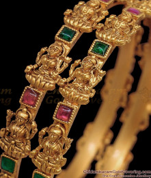BR1805-2.8 Size Gold Antique Laskhmi Bangle Traditional Wear Temple Jewelry BR1805-2.8 Size Gold Antique Laskhmi Bangle Traditional Wear Temple Jewelry