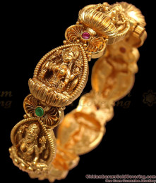 BR1881-2.8 Size Emerald Ruby Premium Antique Gold Bangles Nagas Temple Screw Type Kada BR1881-2.8 Size Emerald Ruby Premium Antique Gold Bangles Nagas Temple Screw Type Kada