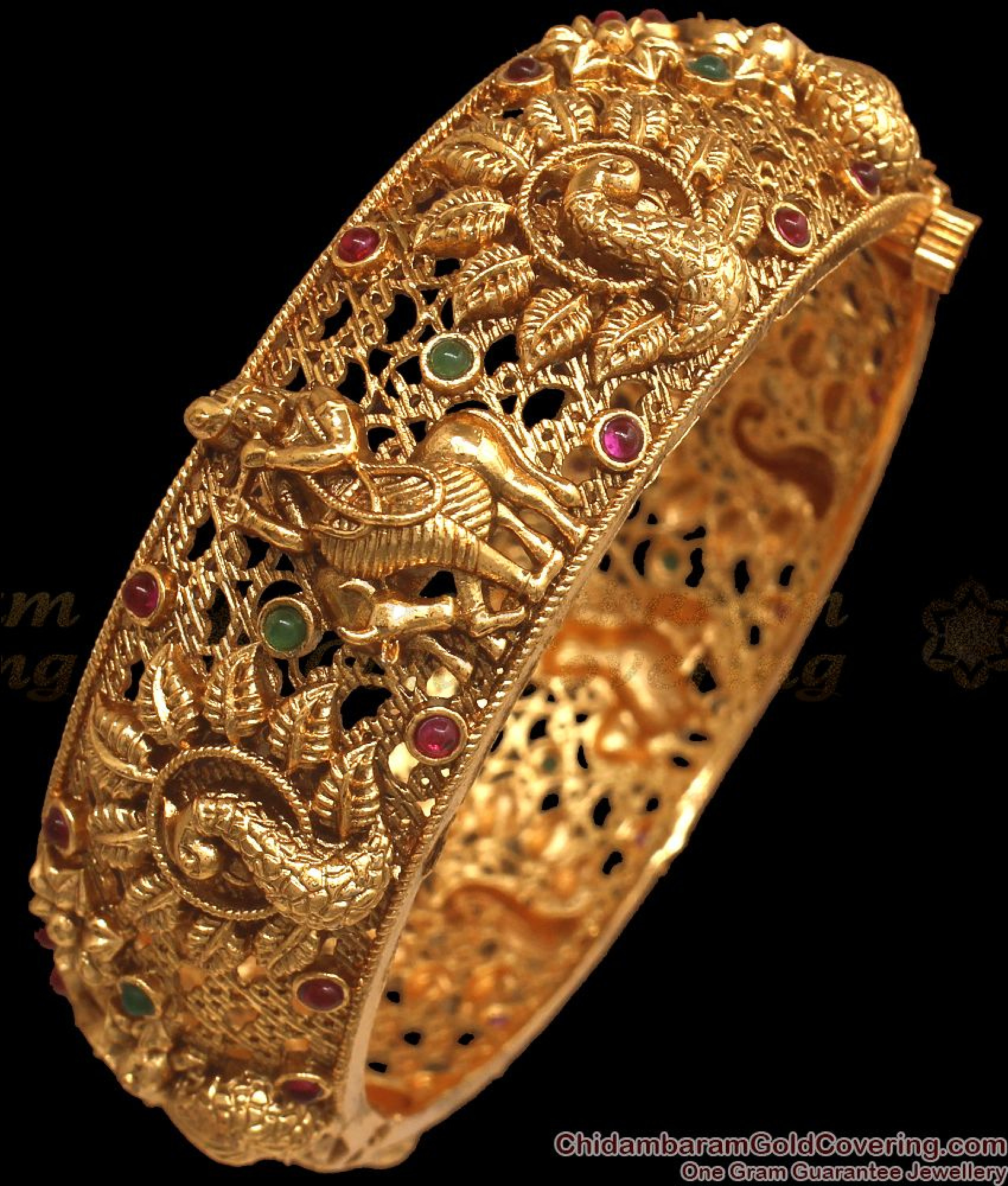 BR1882-2.4 Size Premium Antique Radhe Krishna Bangle Screw Type Nagas ...