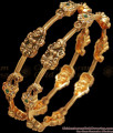 BR2027-2.10 Size 1 Gram Gold Antique Bangle Lakshmi Peacock Design