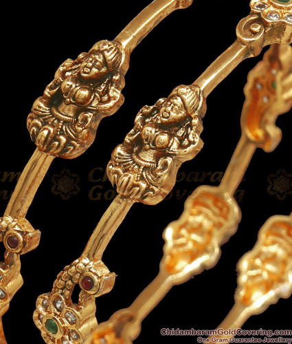 Size Gram Gold Antique Bangle Lakshmi Peacock Design