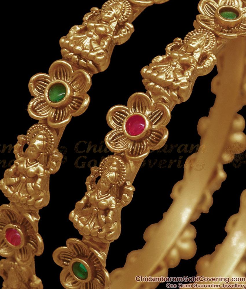 BR2275-2.4 Size Premium Antique Bangle Traditional Lakshmi Kemp Jewelry