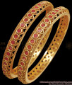 BR2326-2.8 Size Full Ruby Stone Antique Bangles Womens Fashions