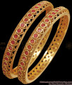 BR2326-2.6 Size Full Ruby Stone Antique Bangles Womens Fashions