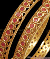 BR2326-2.4 Size Full Ruby Stone Antique Bangles Womens Fashions