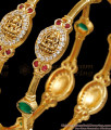 BR2823-2.6 Size Premium Quality Ad Stone Antique Gold Bangle Temple Jewelry