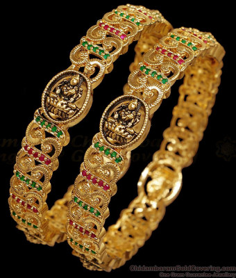 BR2864-2.8 New Arrival Antique Finish Gold Bangle With Stone