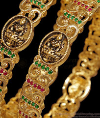BR2864-2.6 New Arrival Antique Finish Gold Bangle With Stone