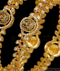 BR2868-2.6 Latest Temple Wear Antique Lakshmi Bangle With Stone BR2868-2.6 Latest Temple Wear Antique Lakshmi Bangle With Stone