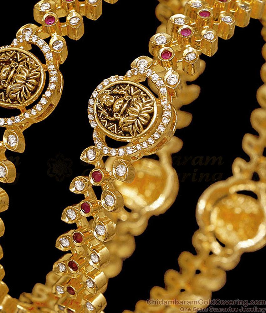 BR2868-2.6 Latest Temple Wear Antique Lakshmi Bangle With Stone BR2868-2.6 Latest Temple Wear Antique Lakshmi Bangle With Stone