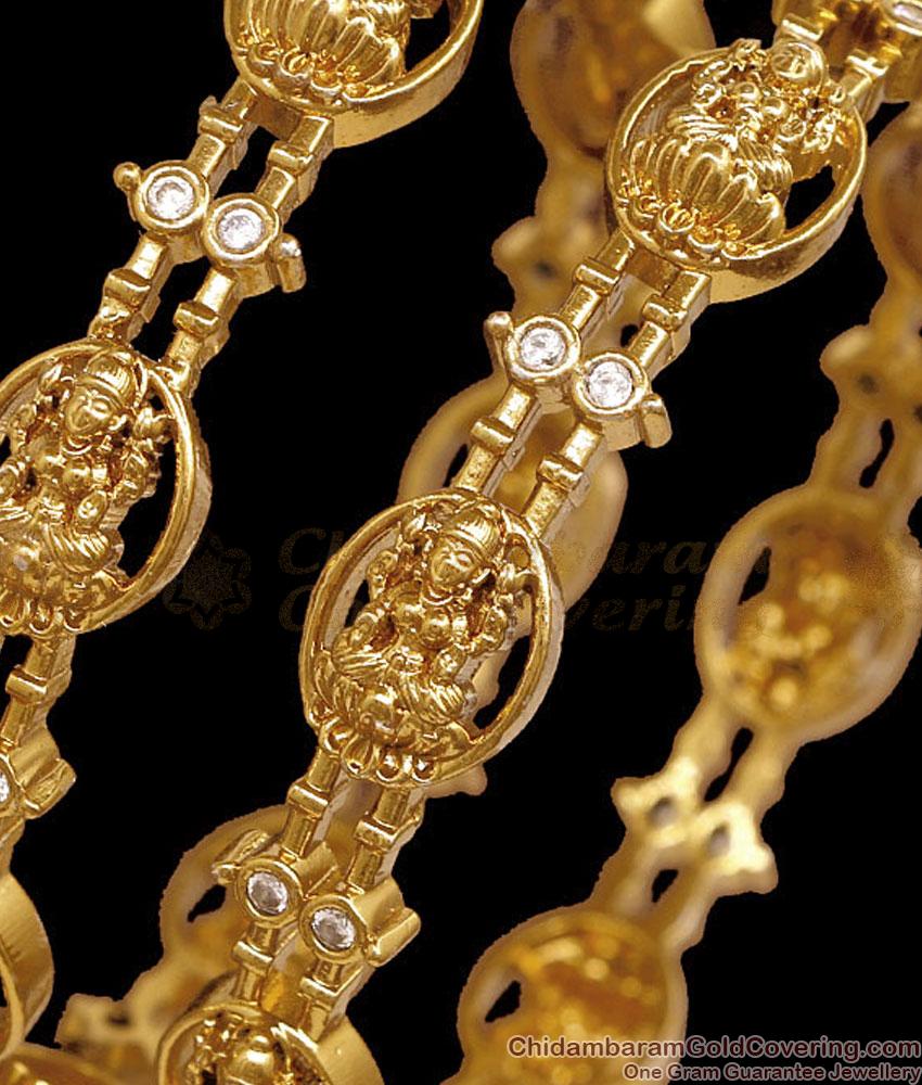 BR2929-2.8 Set Of Two Premium Quality Antique Gold Bangle Lakshmi Design