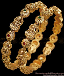 BR2930-2.6 Set Of Two Temple Wear Matte Finish Antique Bangle For Wedding BR2930-2.6 Set Of Two Temple Wear Matte Finish Antique Bangle For Wedding