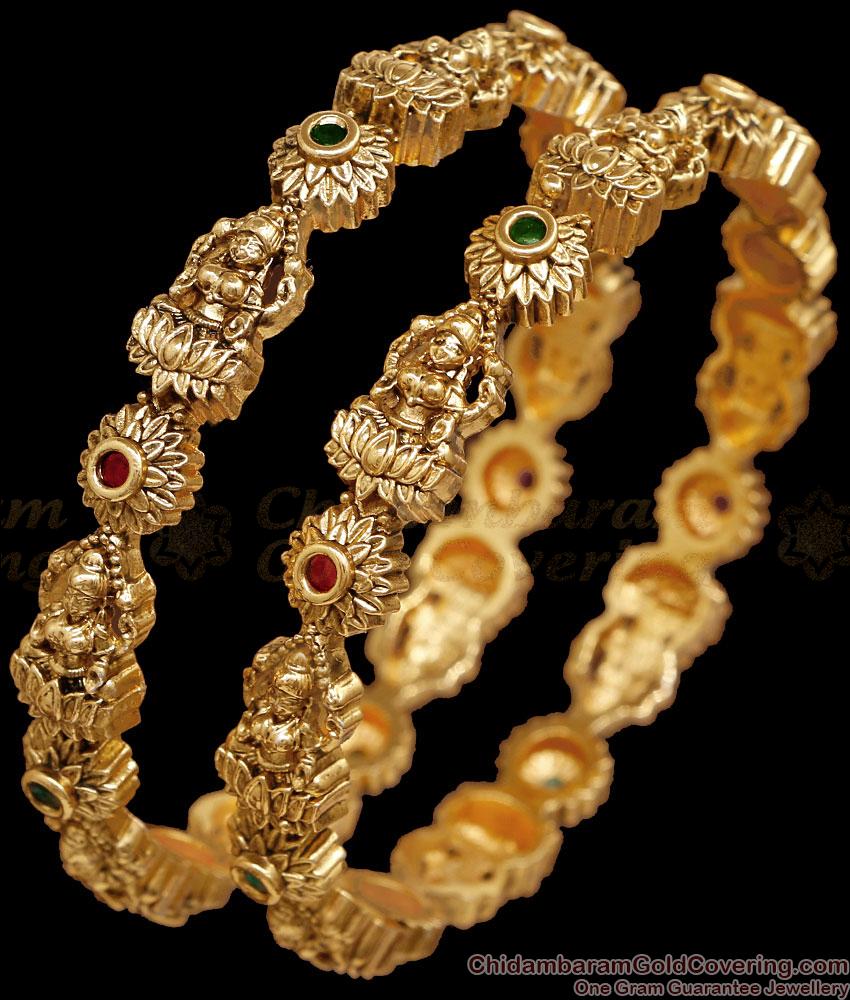 BR2930-2.6 Set Of Two Temple Wear Matte Finish Antique Bangle For Wedding BR2930-2.6 Set Of Two Temple Wear Matte Finish Antique Bangle For Wedding