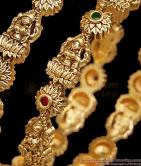 BR2930-2.6 Set Of Two Temple Wear Matte Finish Antique Bangle For Wedding
