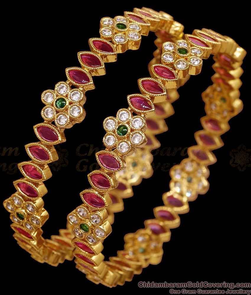 BR2932-2.8 Set Of Two Trendy Antique Finish Kemp Stone Bangle For Bridal Wear BR2932-2.8 Set Of Two Trendy Antique Finish Kemp Stone Bangle For Bridal Wear