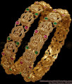 BR2933-2.8 Size Premium Quality Lakshmi Design ANtique Gold Bangle For Wedding BR2933-2.8 Size Premium Quality Lakshmi Design ANtique Gold Bangle For Wedding