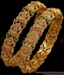 BR2933-2.6 Size Premium Quality Lakshmi Design ANtique Gold Bangle For Wedding BR2933-2.6 Size Premium Quality Lakshmi Design ANtique Gold Bangle For Wedding