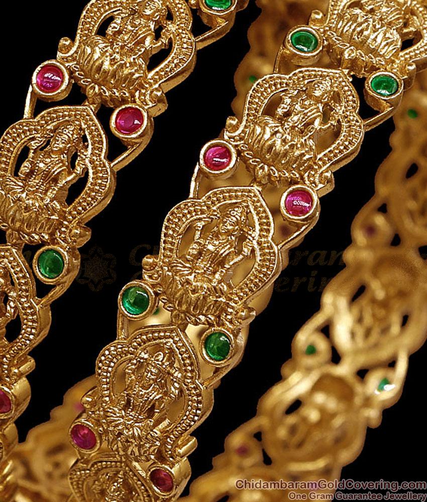 BR2933-2.8 Size Premium Quality Lakshmi Design ANtique Gold Bangle For Wedding BR2933-2.8 Size Premium Quality Lakshmi Design ANtique Gold Bangle For Wedding