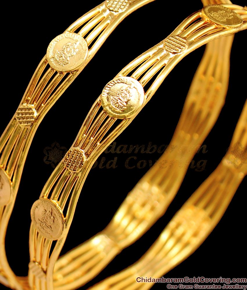 BR1439-2.4 Size Unique Lakshmi Kasu Coin Bangles For Ladies Buy Online