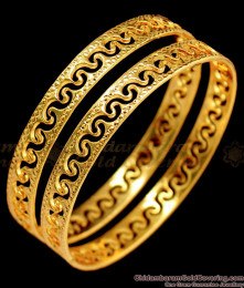 BR1440-2.6 Inter Lock Plain Gold Bangles For Ladies  Buy Online