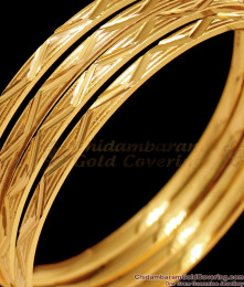 BR1445-2.8 Set of Four South Indian Gold Bangles Design For Womens Rough Use