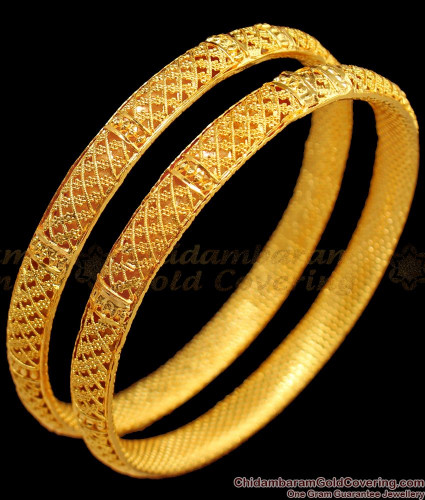 BR1450 2.8 Gold Designer Bangles One Gram Gold South Indian Jewelry Shop Online