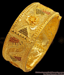 BR1529-2.8 Enamel Forming Gold  Kada Bangles Flower Designs