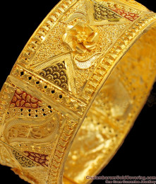BR1529-2.8 Enamel Forming Gold  Kada Bangles Flower Designs