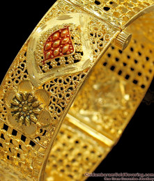 BR1532-2.8 Trendy Gold Kada Bangle Design Screw Type Forming Collection