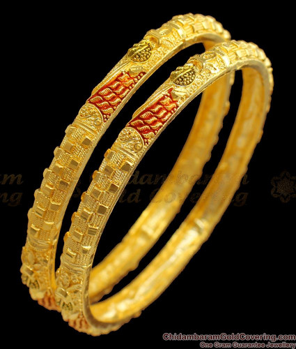 BR1536 2.4 New Arrival Real Gold Bangle Designs For Bridal Wear
