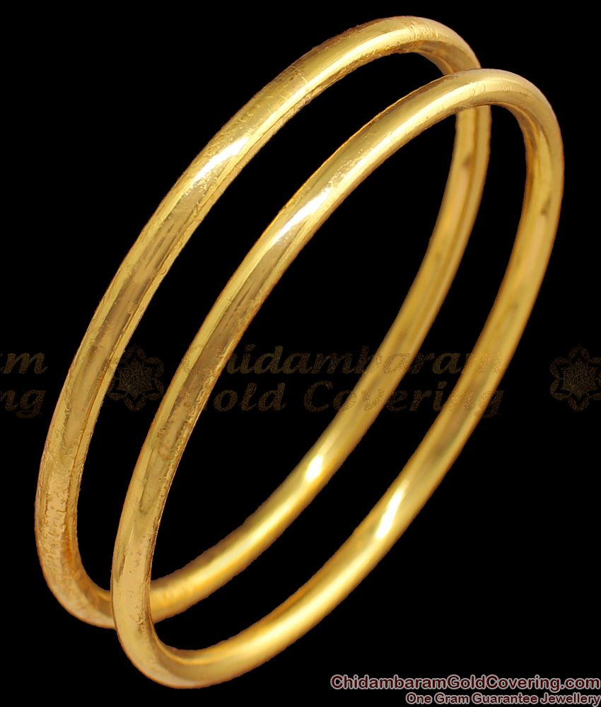 BR1541-2.10 Plain Gold Bangles For Daily Wear Gold Plated Jewelry