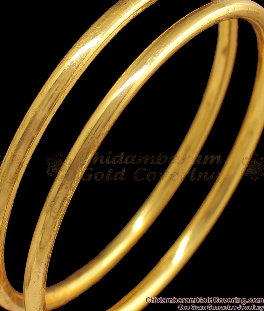 BR1541-2.10 Plain Gold Bangles For Daily Wear Gold Plated Jewelry