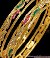 BR1542-2.6 Multi Color AD Stone Gold Bangles For Function Wear