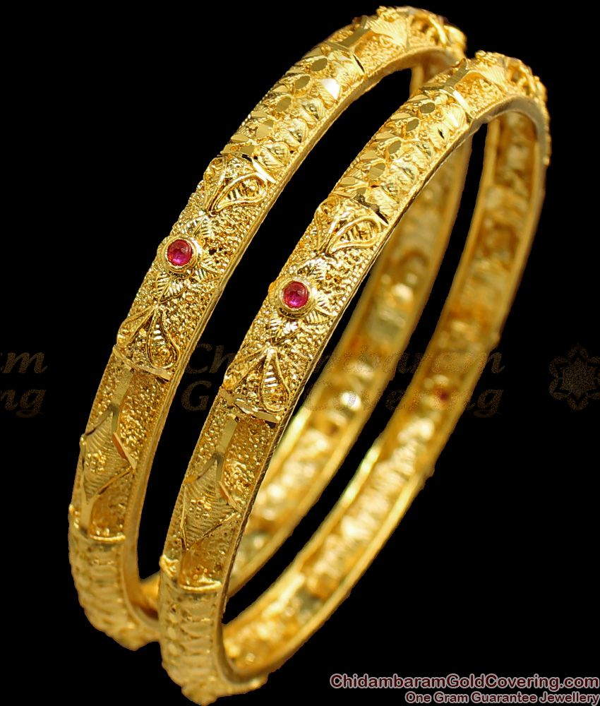 BR1547-2.4 New Model Ruby Emerald Stone Gold Forming Bangles