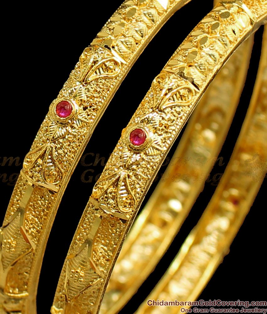 BR1547-2.6 New Model Ruby Emerald Stone Gold Forming Bangles