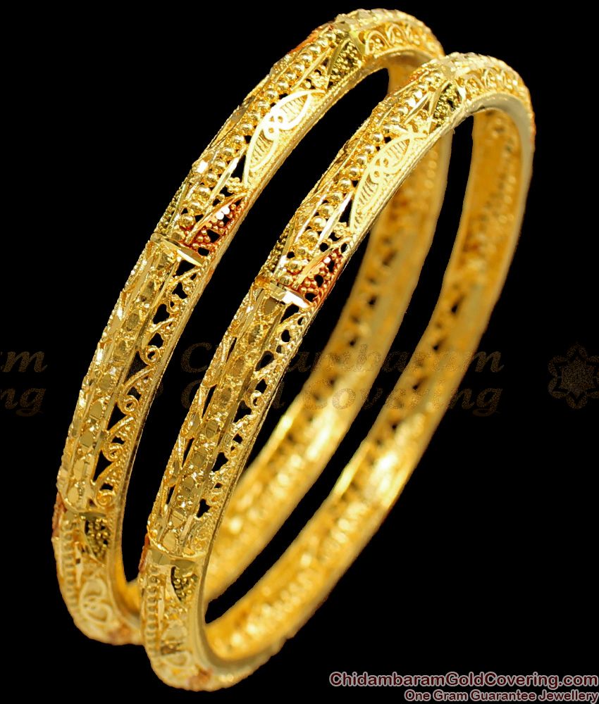 BR1549-2.6 Stunning Enamel Gold Bangles For Bridal Wear