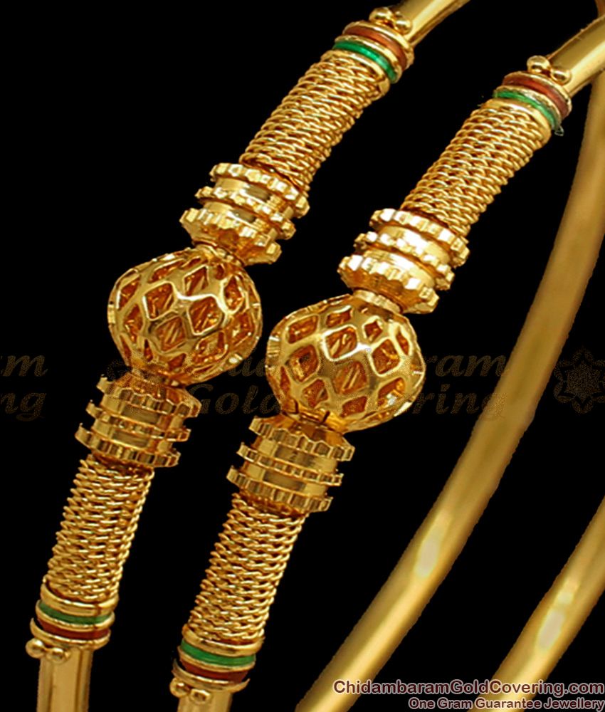 BR1553-2.10 Thin Kappu Design Gold Bangles Imitation Jewelry