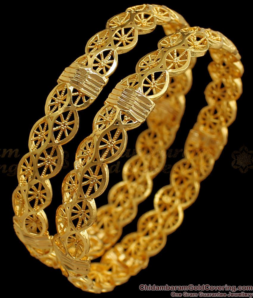 BR1557-2.8 Grand One Gram Gold Bangles Set of Two For Functions