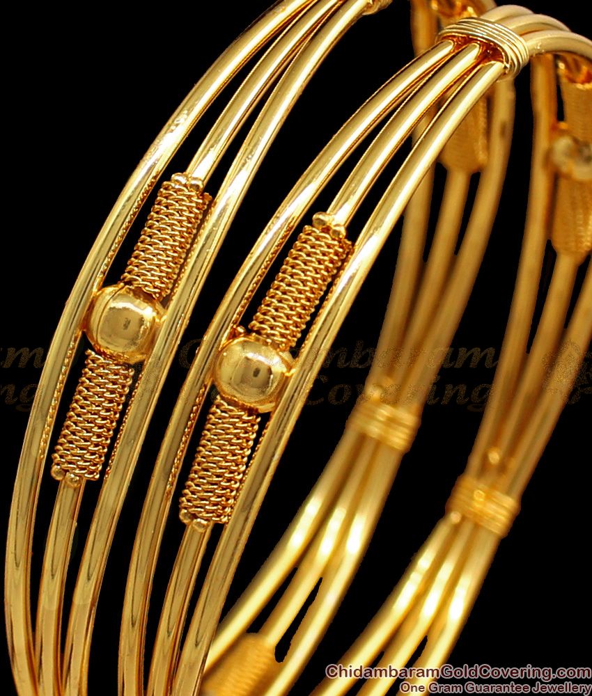 BR1590-2.4 Curvy Party Wear Design Gold Bangles Collection Online
