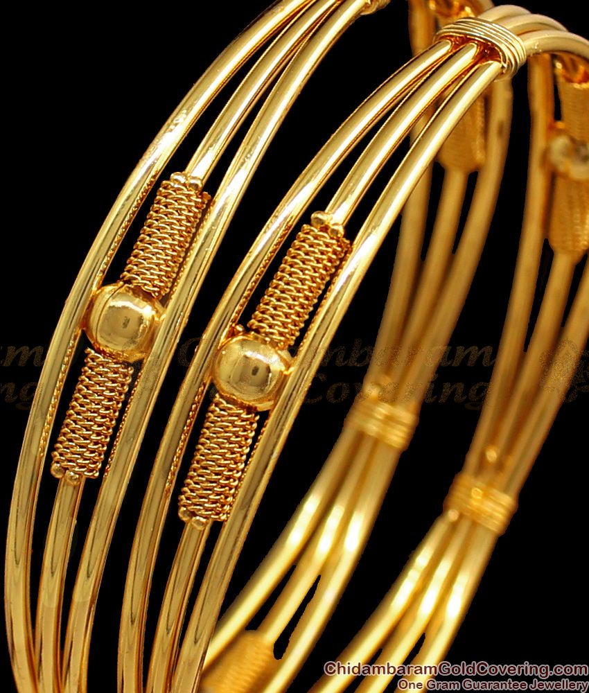 BR1590-2.8 Curvy Party Wear Design Gold Bangles Collection Online