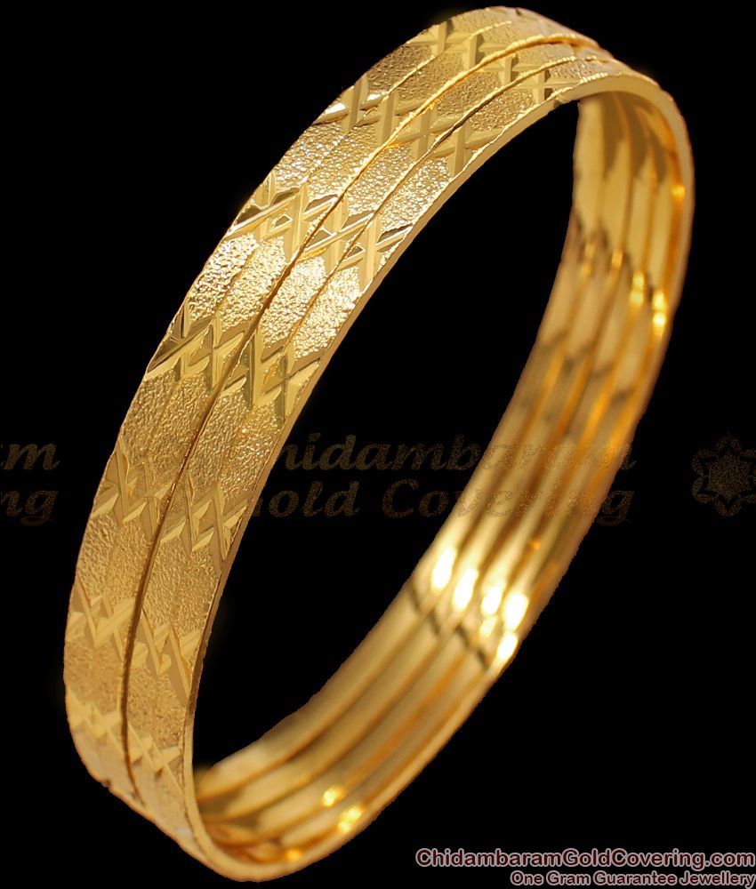 BR1593-2.8 Trendy Star Pattern Gold Plated Bangles For Party Wear