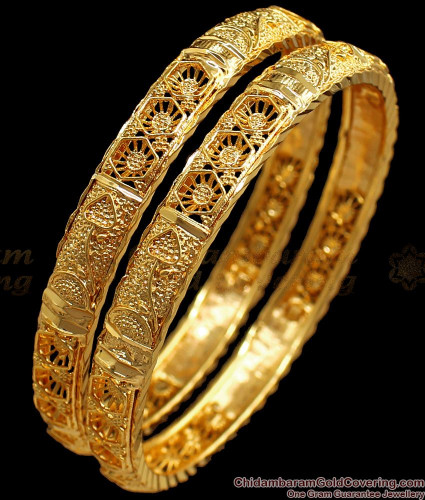 BR1594 2.4 Latest One Gram Gold Bangles For Women